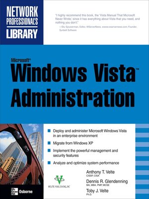 cover image of Microsoft Windows Vista Administration